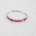 514153 pink in silver crystal bangle
